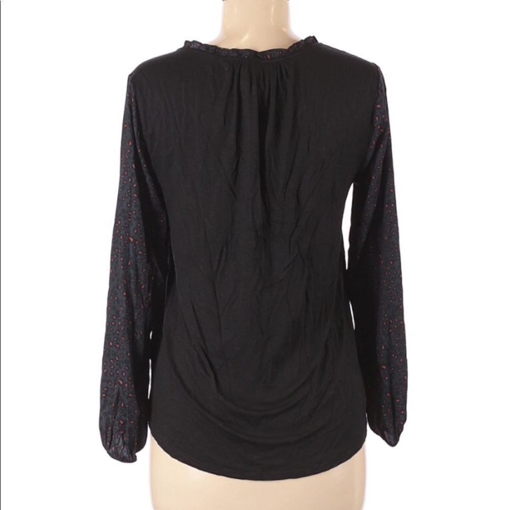 Anthro Dolan Marilyn animal print contrast blouse - Picture 5 of 16